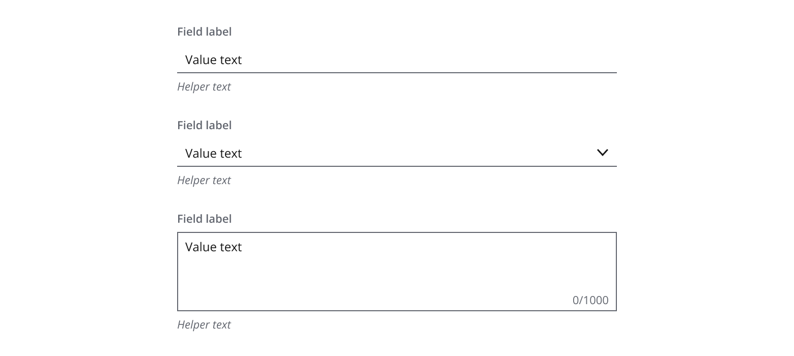 Example showing a form with labels placed at the top.